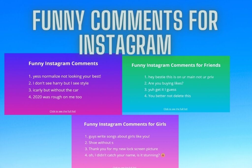 funny comments for instagram