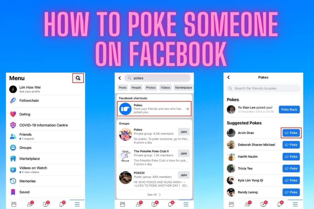 how to poke someone on facebook